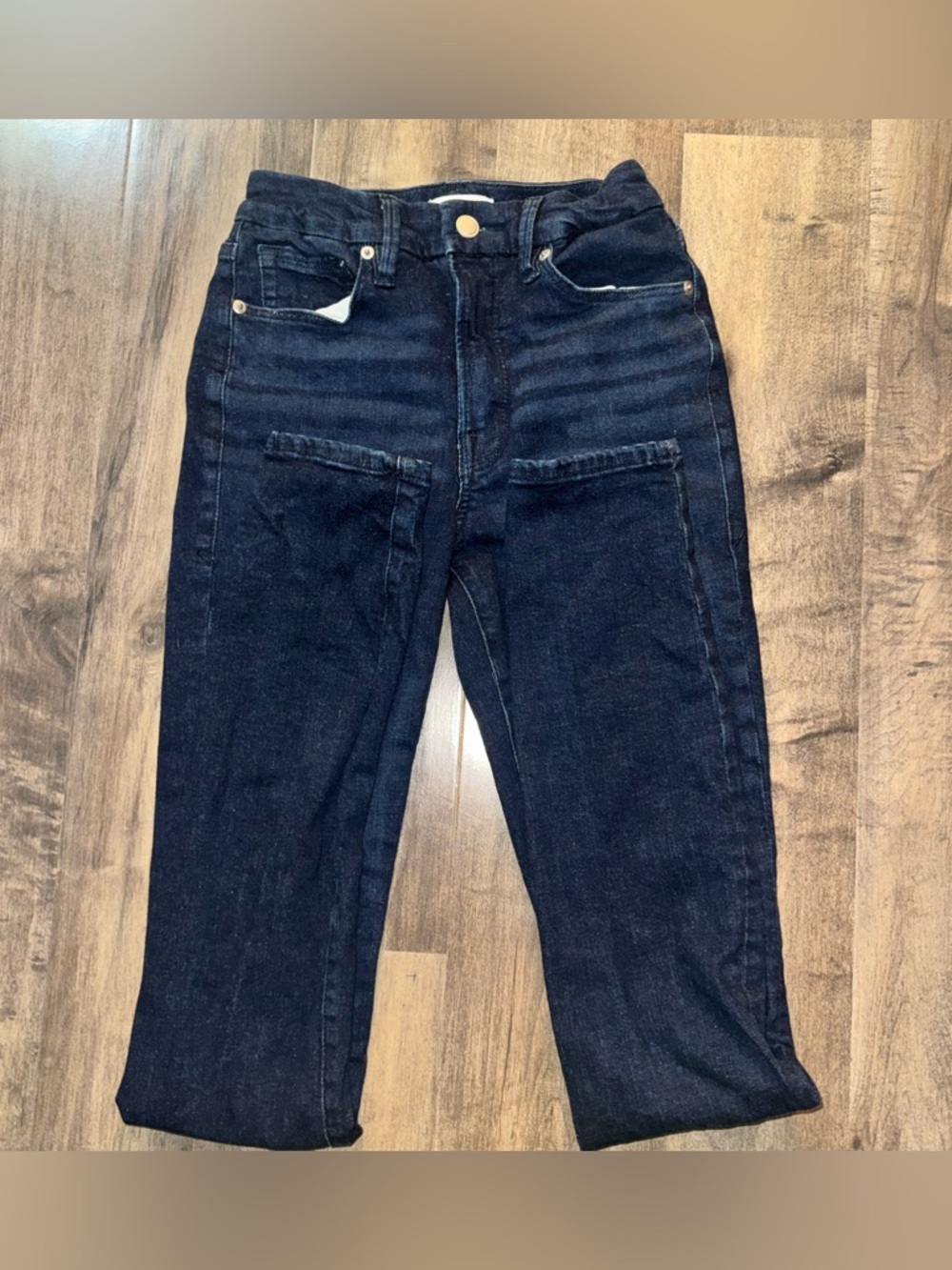 Good American Good Legs Long Skinny Jeans High Rise Dark Wash Sz 4 / 27 Khloe K - Picture 7 of 9